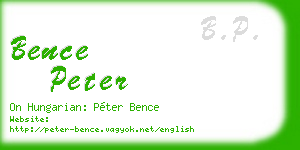 bence peter business card